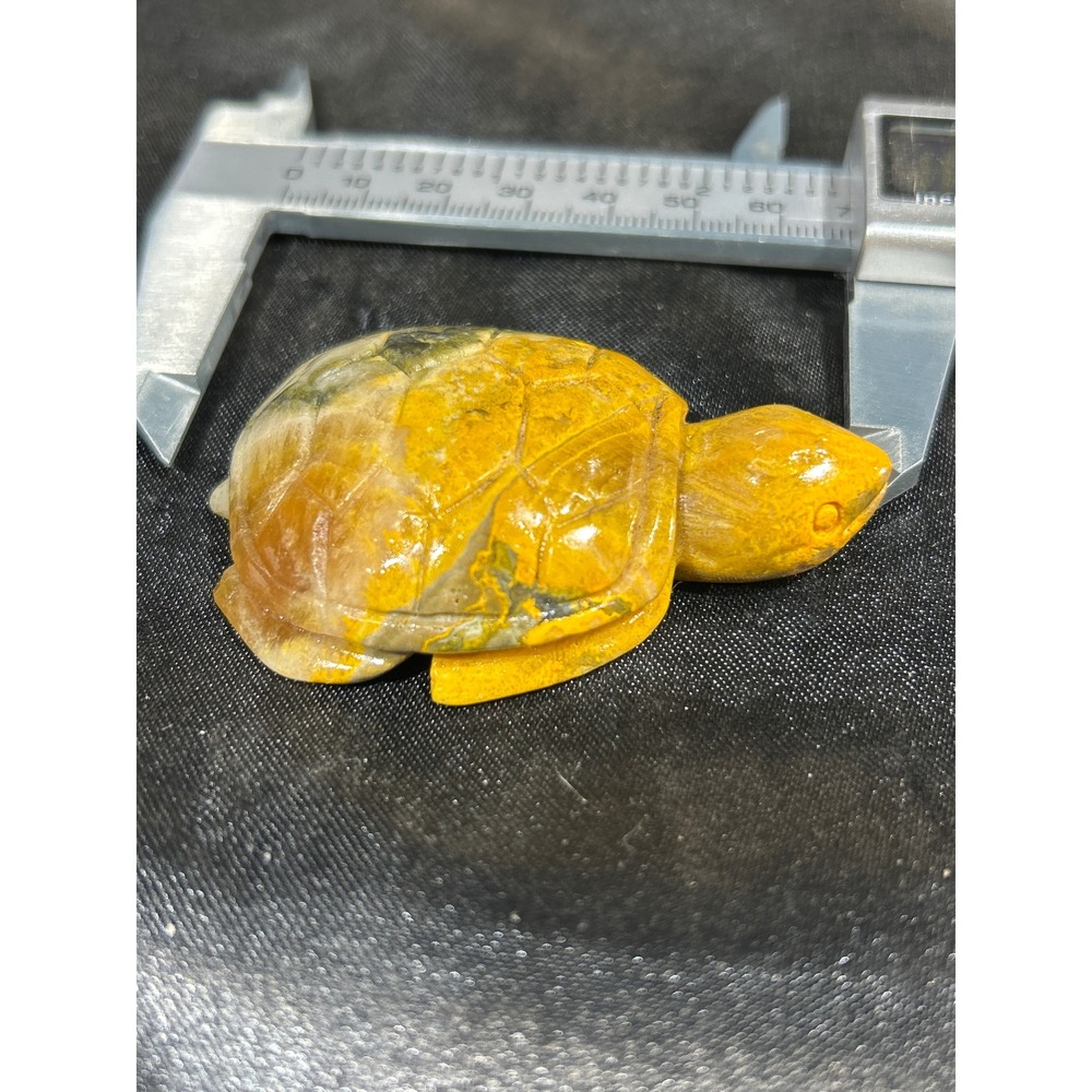 Bumblebee Jasper Hand Carved Turtle Figurine Gemstone Crystal 68mm